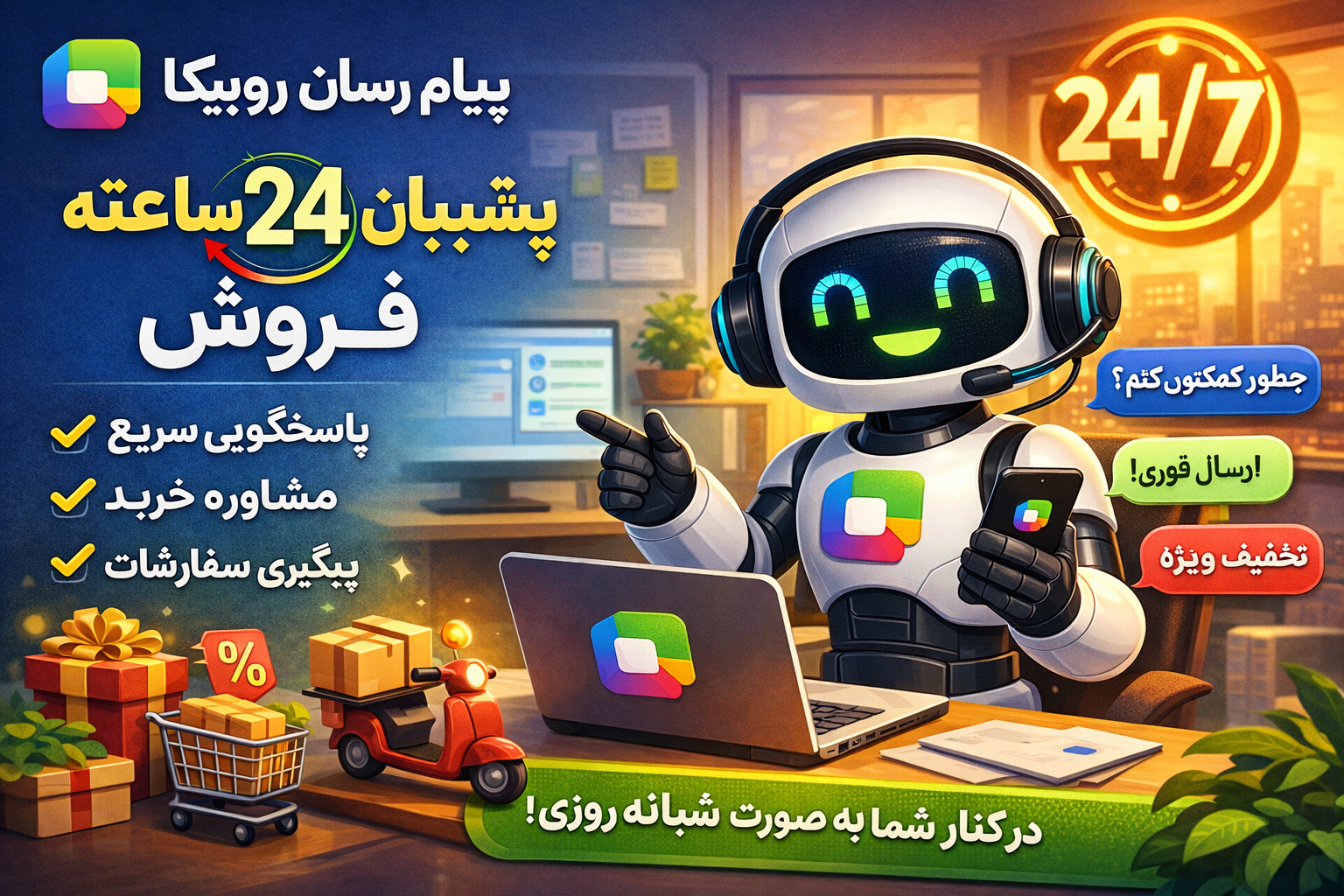 ربات پشتیبان فروش ۲۴ ساعته روبیکا(Rubika)