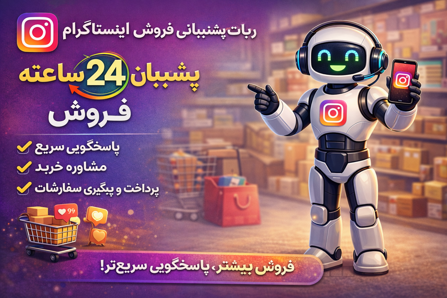 ربات فروش و پشتیبانی پیج اینستاگرام (Instagram)